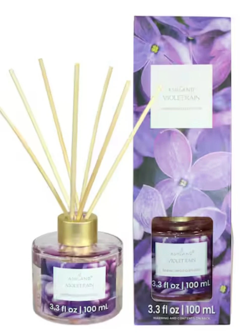Violet Rain -Ashland Reed Diffuser with Gold Cap